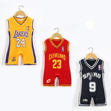 JP66182 Baby Sleeveless Basketball Jumpsuit NBA Kids’ Boys Romper Sport style Newborn Infant Toddler Climbing suit Lakers Spurs