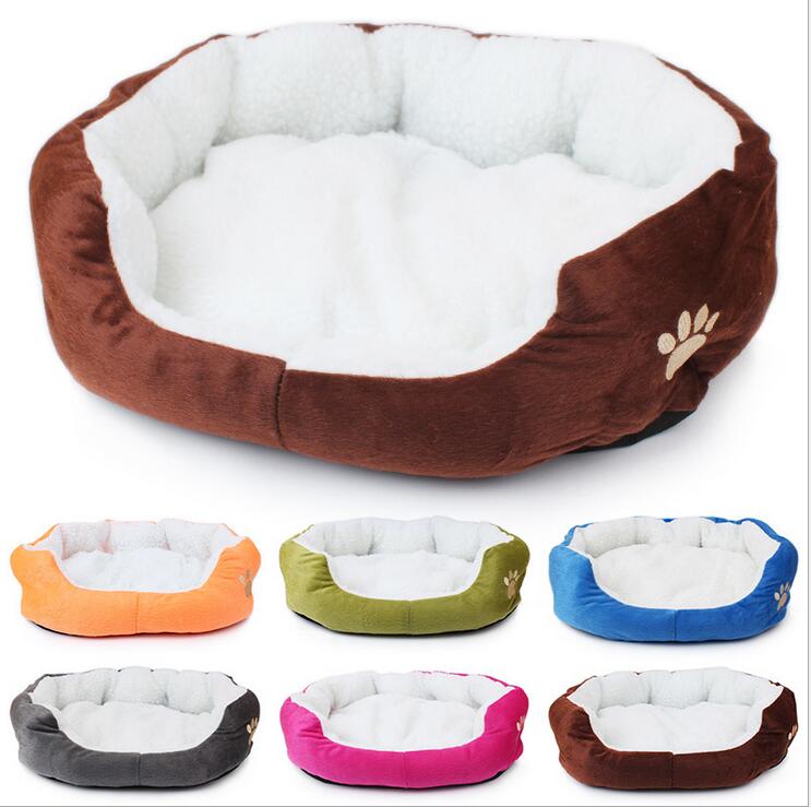 Cute Paw Print Cats Puppy Beds Comfortable Pets Dog Kitten Beddings House Nest Pad Soft Fleece Bed Home&Garden Products