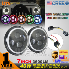 7” LED Headlight With Angle Eye For Hi-lo Beam