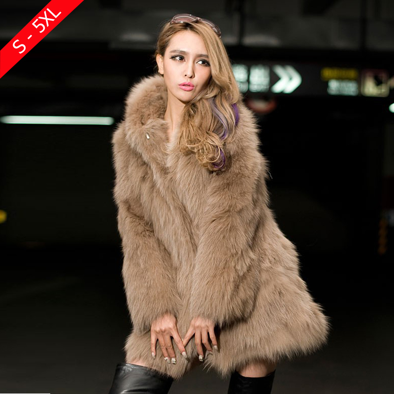 Long Faux Fur Coat With Hood