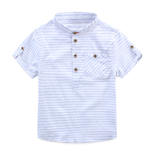 Children 2016 boys summer new children’s wear short sleeved shirt collar striped shirt jacket Korean baby boom