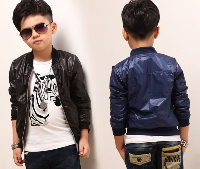Boys Brown Leather Jacket
