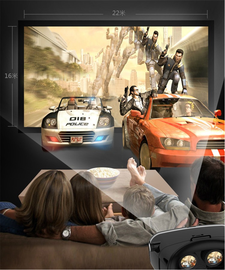 Real 3D Glasses Cardboard!Adjustsble 3D VR Box Virtual Reality Movie Game Glasses For 4.0-6.0 inch Phone + Bluetooth Remote Control (1)