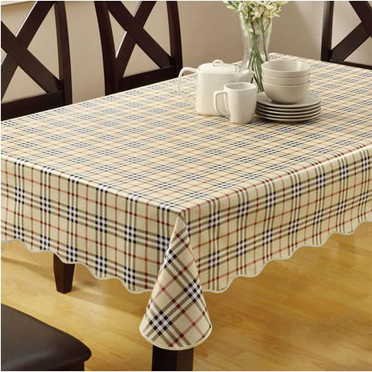 PVC Nappe Table Cloth Plastic Waterproof Oilproof Dining Tablecloth font b Plaid b font Printed Table