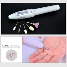 Pen Shape Electric Nail Toenail Drill Machine Art Salon Manicure File Grinder Polisher Tool 5 Bits