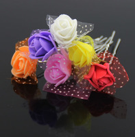 120 PCS/Lot Fashion Colorful Rose Flower with Lace Ornament Hair Pin Bridal Hair Sticks Hair Accessories for Bride Free Shipping