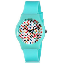 Willis para las Mini mujeres ocasionales lindos de relojes redondos del Dial analógico reloj de pulsera con el plástico para mujer correa de reloj 0450