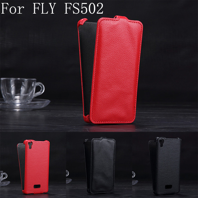 Роскошные личи шаблон флип кожаный чехол для Fly FS502 перистые 1 кожаный цвет черный, Красный