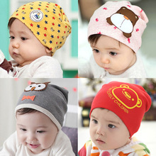Retail 1-3 years old boys and girls summer spring baby hats,21 colors cotton animal printed infant caps kids knitted cap 095