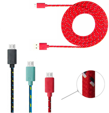 1 Meter 3 Feet Ruggedized Fabric Braided USB Male to Micro USB Male Data Sync Charging Cable for Samsung HTC Nokia Motorola