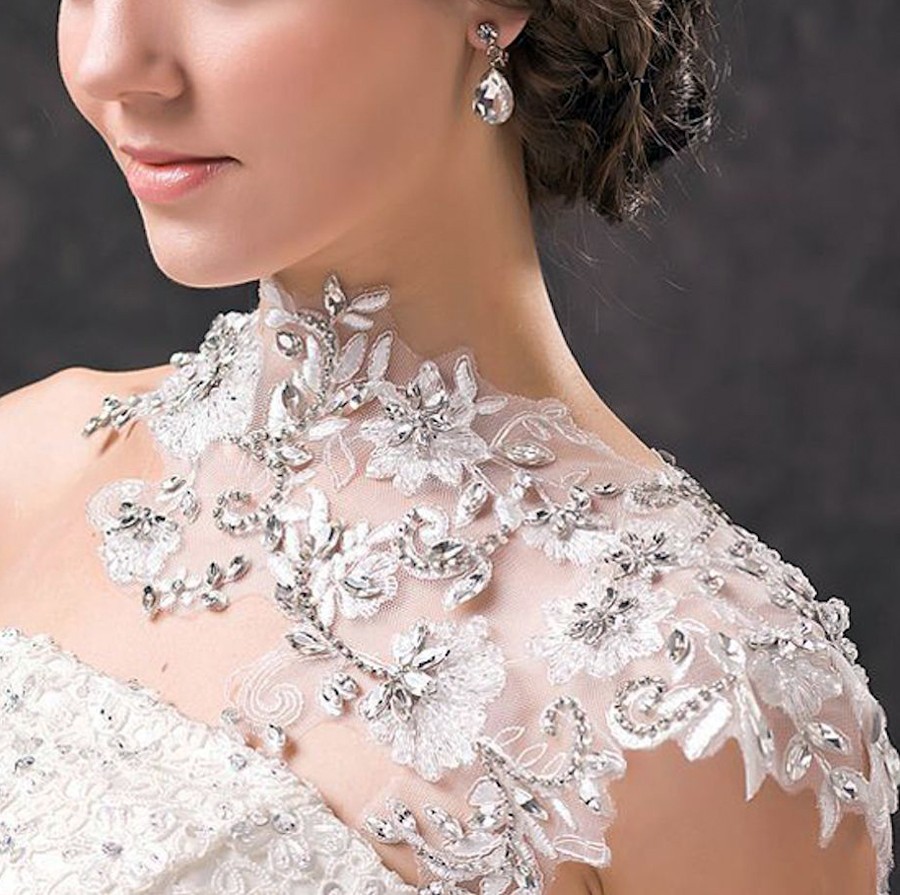 Bridal Wedding Lace Necklace Jewelry Crystal Rhinestone Shoulder Chain Strap usd34.99 1