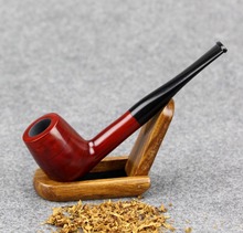 10 Tools Gift Set 14.8cm Straight Smoking Pipe 9mm Filter Ebony Wood Smoking Pipe Golden Ring Brown Smoking Pipe Set FT-519C