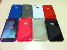 TPU Soft Silicone S Line Gel Ring Round Hole Rubber case For iphone 6 6g iphone6 new arrivl cases skin 300pcs free shipping