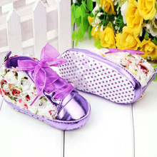 Beauty Baby Girl Shoes Rose Flower Soft Sole Baby Lace Up Shoes Prewalker