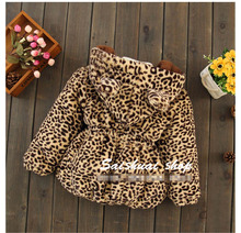 New 2016 children clothing outerwear coat for boy girls winter coat thicker section leopard warm hooded