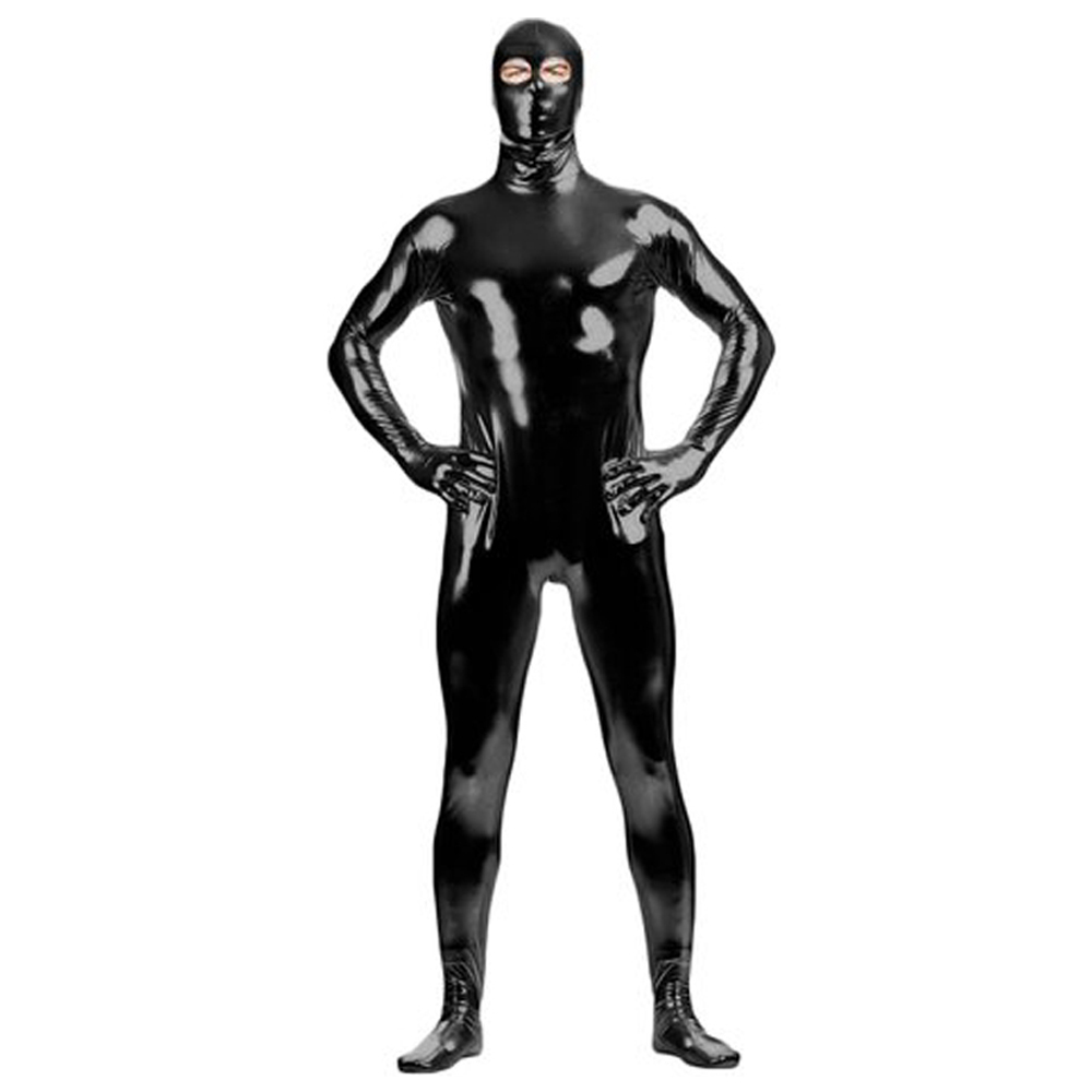 Men Lycra Spandex Shiny Metallic Zentai Suit Second Skin Tight Full Body Nylon Catsuit Zentai