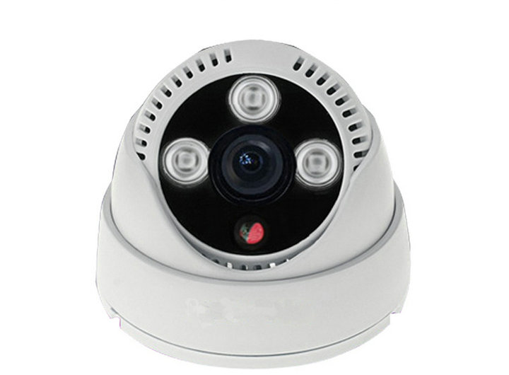 Wholesale HD 900tvl 3 Lamps Ir Cut Filter Array Wide Angle Dome Camera CCTV Indoor waterproof Surveillance Security system J202
