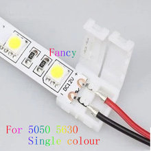 Free shipping  10pcs/lot, 10mm 2pin  connector For 5050 5630 single color  LED  strip LED PCB board connector wire