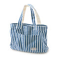 Black White Stripe Cotton Tote Women Preppy Style Fashion Casual Hand Bag Designer Simple Concise Shoulder