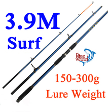 3.9M cheap fishing surf rod casting EVA handle SIC guide ring Fiberglass fishing rod surf rock casting rod 150-300g lure weight