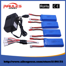 Hot Sell 7.4 V 1200mAh 4pcs Li-po Batteria per WLtoys V262 Quadcopter Drone V666 V353 V333 V323 Free Shipping