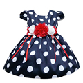 Promotion 2016 New Polka Dot Girls Summer Dress Childrens Clothes Party Dresses Bowknot Flower Princess Kids