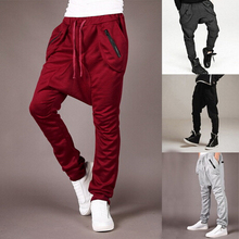 2015 New Fashion Mens Jogger Pants Men Loose Hip Hop Harem Joggers Cotton Solid Comfort Casual
