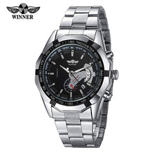 Luxury Brand Winner Watches Men Stainless Steel Automatic Mechanical Men s Watch Auto Date Small Seconds