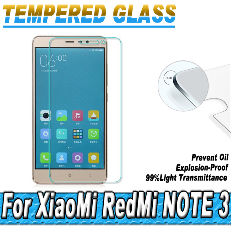 100pcs Tempered Glass Screen Protector Protective Film For XiaoMi Redmi Note 3 HongMi NOTE 3 Redmi Note 2 Pro Toughened Glass