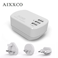 AIXXCO 5V3 4A 3 USB Charger Travel Wall Charger Adapter Portable AU US EU UK Plug