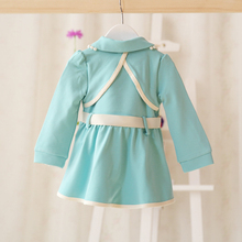 AD 4 24M Formal Baby Girls Jacket Blue Bow Beads Quality Winter Spring Baby Coat Warm