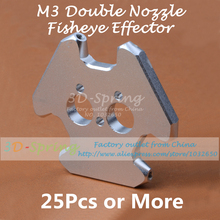 25Pcs M3 Delta Kossel Double Nozzle Fisheye Effector Double Hole Bore Hammock 3MM All-Metal Aluminum Alloy 3D Printer Accessorie