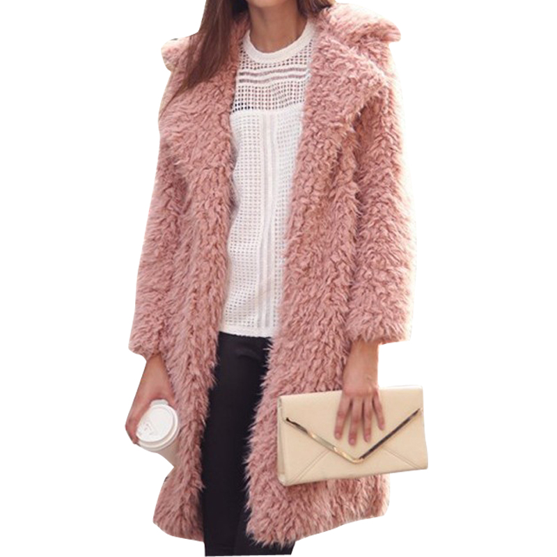 2015 Autumn Winter Coat Big Fur Collar Elegant Long Outwear Winter Coat Long Sleeve Warm Winter Fur Wool Coat Woman Clothes