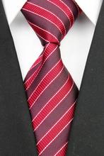 NT0046 Red Black Stripe Smooth Luxury Jacquard Woven Classic Elegant Silk Polyester Man s Business Wedding