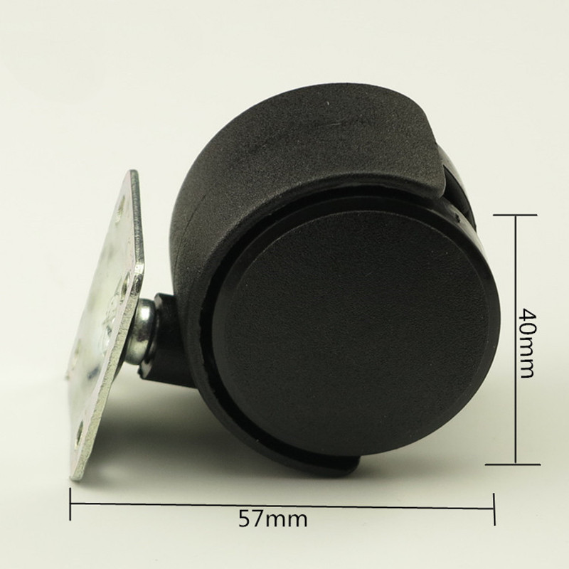 Description Picture 2 of item4PCS Black Plastic 40mm  Replacement Brake Swivel CastersRolling Roller Caster Office Chair Sofa Wheels  For Platform Trolley