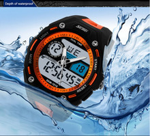 Outdoor sports multi-function 2 time zone hardboiled man waterproof digital watch free shipping