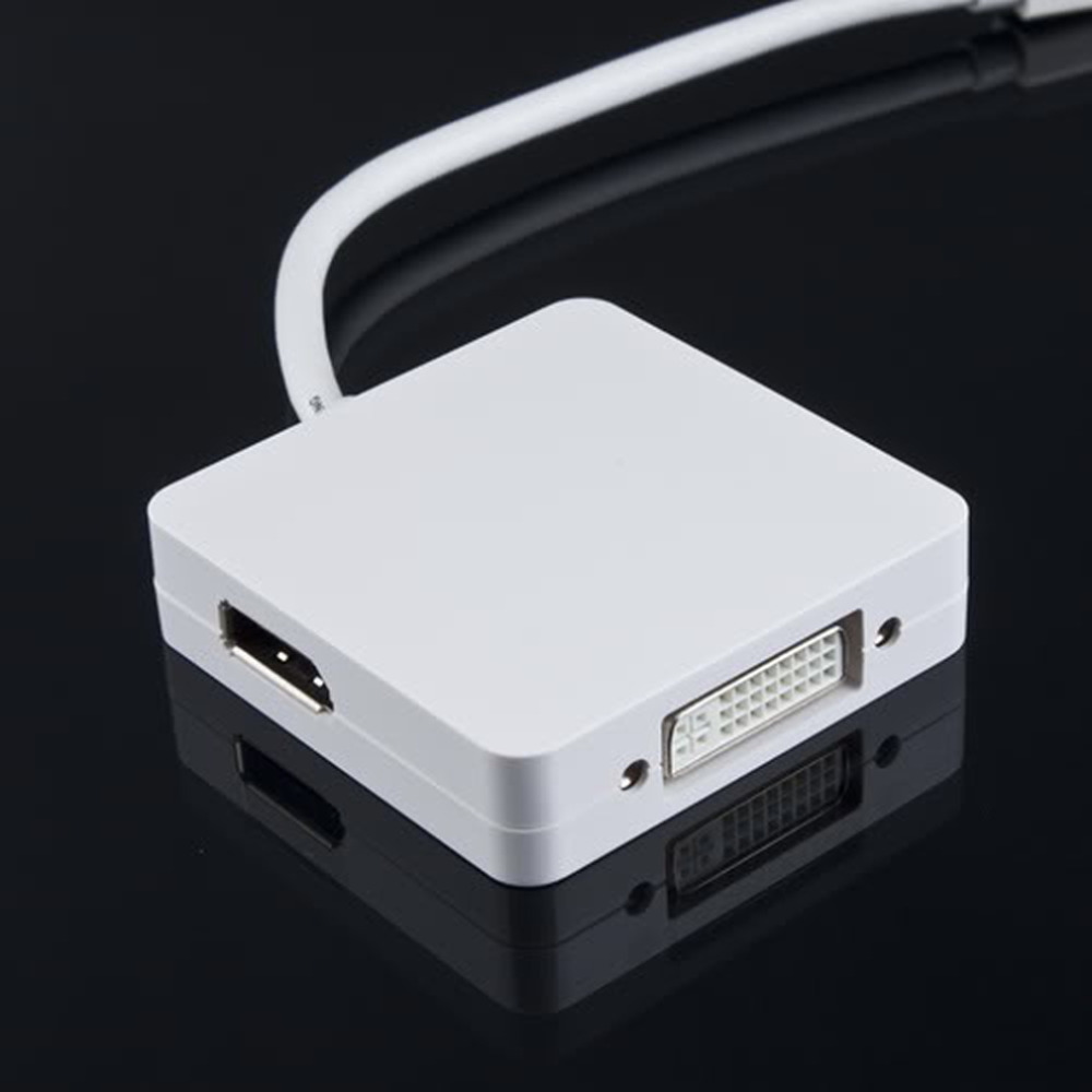 1pcs Hot Worldiwde 3 in 1 Thunderbolt Mini Displayport to DP HDMI DVI Adapter Cable For