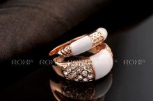 2015 New fashion Jewelry ROXI romantic gold plated round ring set with Austrian cystal fashion engagement