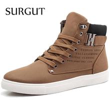 New 2014 PU Leather Men Boots Fashion Warm Cotton Brand ankle boots Shoes men drop shipping