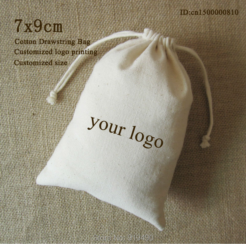 Cotton Canvas Drawstring Bag Packaging Pouch Custom Logo Printing Storage Bag Canvas Drawstring ...