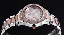 2015 New Fashion Metal Strap Dress Watches Women Czech Rhinestone Watch Rose Gold Plated Water Resistant
