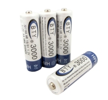 Rechargeable Battery AA 3000mAh 4 X BTY NI-MH 1.2V Rechargeable 2A Battery Baterias Bateria Batteries MicroData Best Quality