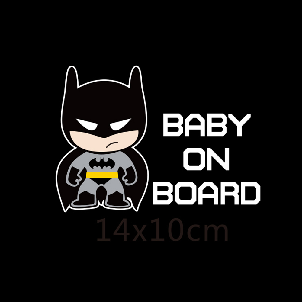 Reflective Car Decoration Superheroes Baby On Board Car Stickers And Decals for Volkswagen Skoda Honda Hyundai