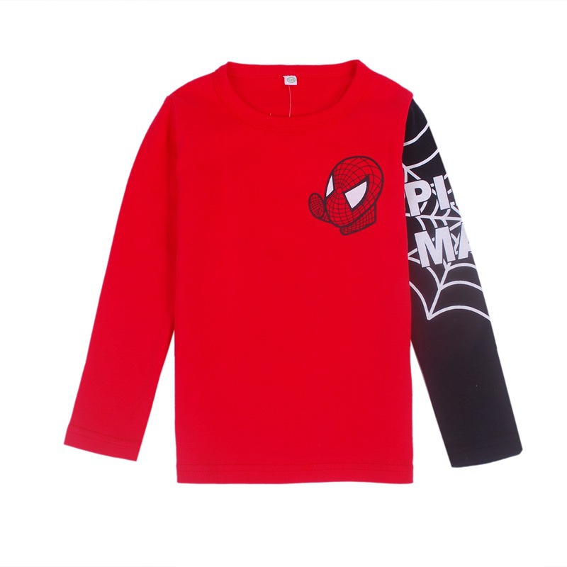 Hot sale Kids Boys Baby Girls Spiderman Hero boys t shirt long Sleeve kids Tops 100