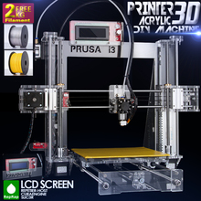 2014 Hot Full Acrylic Quality High Precision Reprap Prusa i3 LCD Acquired DIY 3d Printer Kit with 2 KG Filament for Free