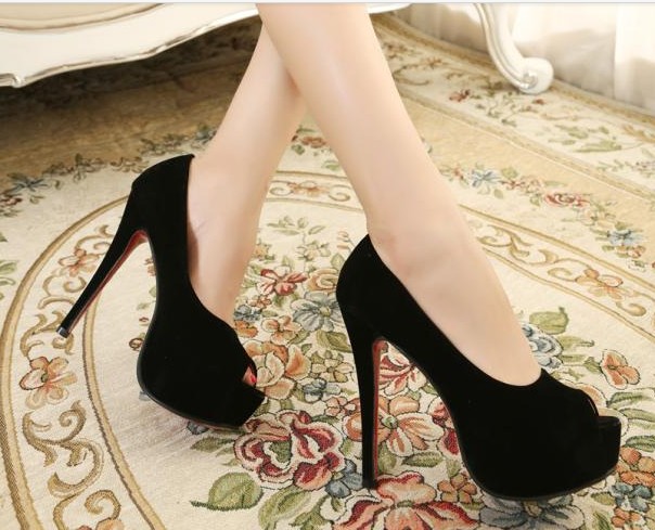 sexy women high heel female shoes platform red bottom peep toe ...