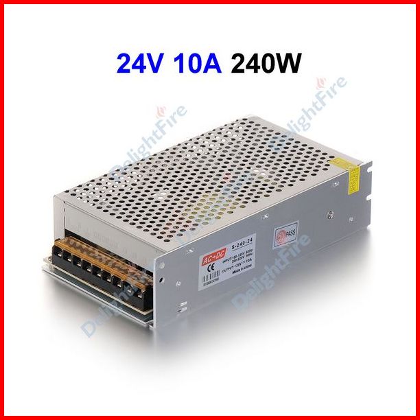 ( 5 pcs/lot ) AC110/220V To DC24V 10A 240W Switching Power Supply Transformer For LED Strip LED Controller LED Display