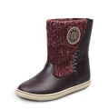 UOVO 2016 New Girls Boot PU Leather Boots For Kids Girl Shoes Winter Children Boots Knitting