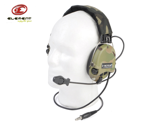 Element Z111 Z-Tactical MSA Noise Reduction Headset without PTT Adapter Airsoft Paintball Communication Headset Multicam
