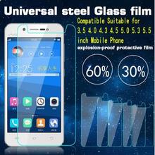 10 pcs/lot New Premium 9H 2.5D Universal Tempered Glass Screen Protector Film for 3.5 4.0 4.3 4.5 4.7 5.0 5.5 inch mobile phone